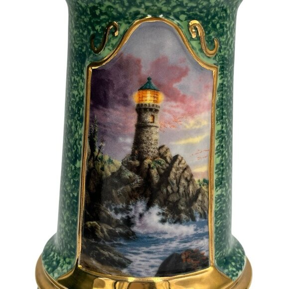 Thomas Kinkade Rock of Salvation Light Up Porcelain Lighthouse 2004 - Picture 10 of 16